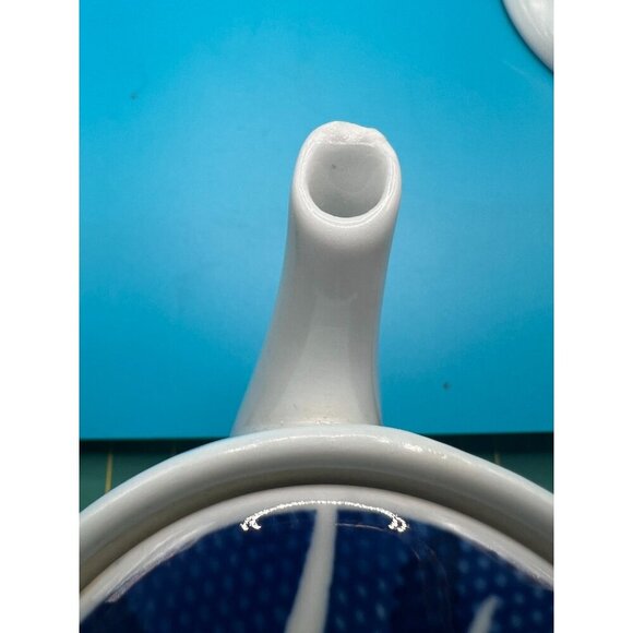 Vintage Japanese Arita ware Porcelain Blue & White sauce pot matching dish - Picture 4 of 6